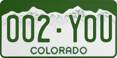 CO license plate 002YOU