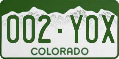 CO license plate 002YOX