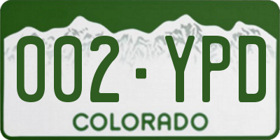 CO license plate 002YPD