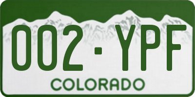 CO license plate 002YPF