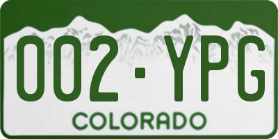 CO license plate 002YPG