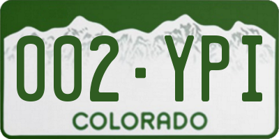 CO license plate 002YPI