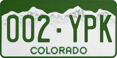 CO license plate 002YPK