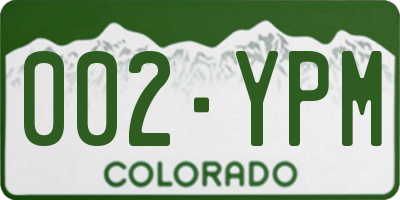 CO license plate 002YPM