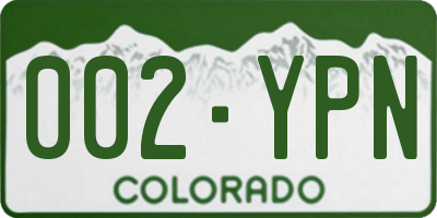 CO license plate 002YPN