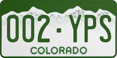 CO license plate 002YPS