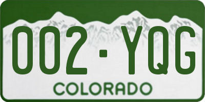 CO license plate 002YQG