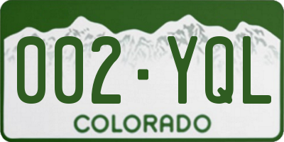 CO license plate 002YQL