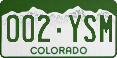 CO license plate 002YSM