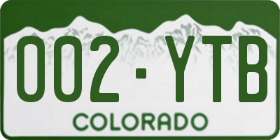 CO license plate 002YTB