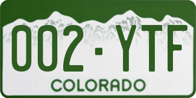 CO license plate 002YTF
