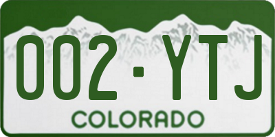 CO license plate 002YTJ