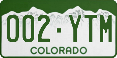 CO license plate 002YTM