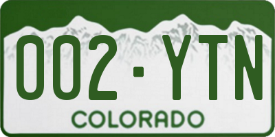 CO license plate 002YTN