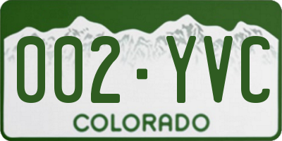 CO license plate 002YVC