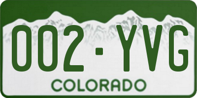 CO license plate 002YVG