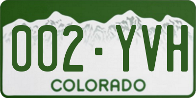 CO license plate 002YVH