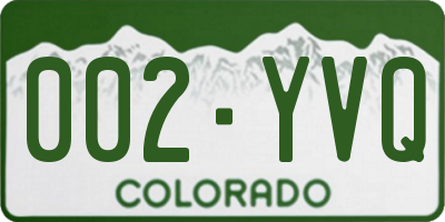 CO license plate 002YVQ