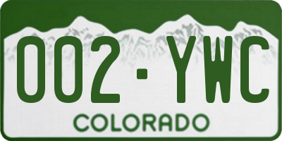 CO license plate 002YWC