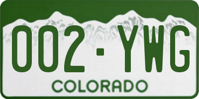 CO license plate 002YWG