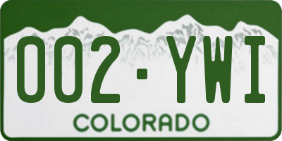 CO license plate 002YWI