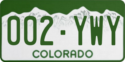 CO license plate 002YWY