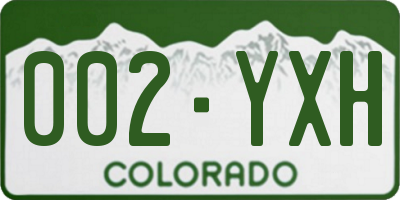 CO license plate 002YXH