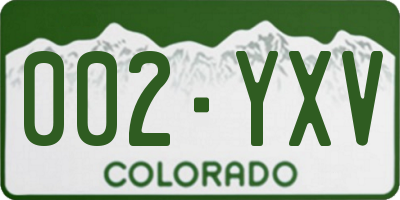 CO license plate 002YXV