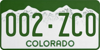 CO license plate 002ZCO