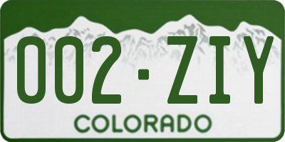 CO license plate 002ZIY
