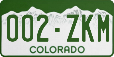 CO license plate 002ZKM