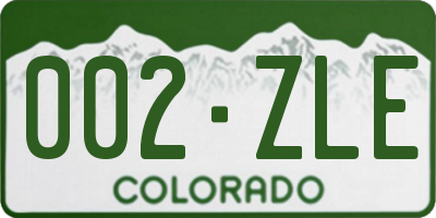 CO license plate 002ZLE