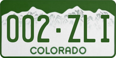 CO license plate 002ZLI
