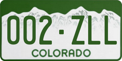 CO license plate 002ZLL
