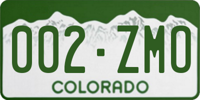 CO license plate 002ZMO