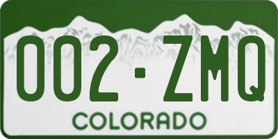 CO license plate 002ZMQ