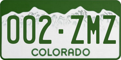 CO license plate 002ZMZ