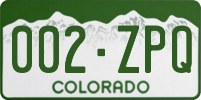 CO license plate 002ZPQ