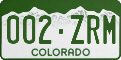 CO license plate 002ZRM