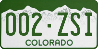 CO license plate 002ZSI
