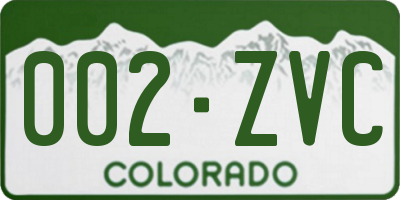 CO license plate 002ZVC