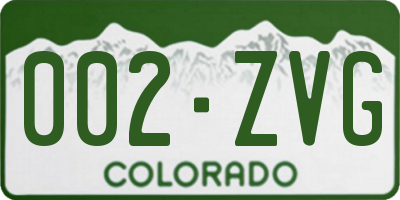 CO license plate 002ZVG