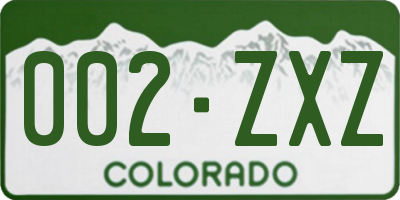 CO license plate 002ZXZ