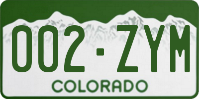CO license plate 002ZYM
