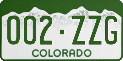 CO license plate 002ZZG
