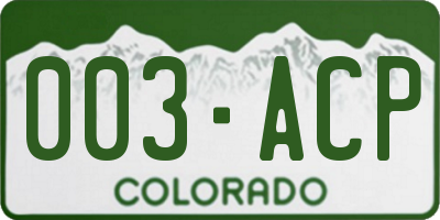 CO license plate 003ACP