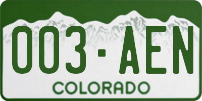 CO license plate 003AEN