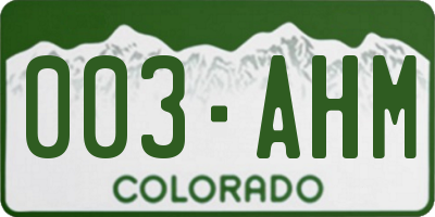 CO license plate 003AHM