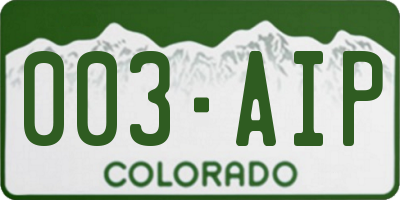 CO license plate 003AIP