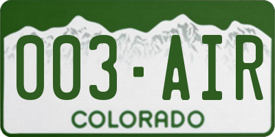 CO license plate 003AIR